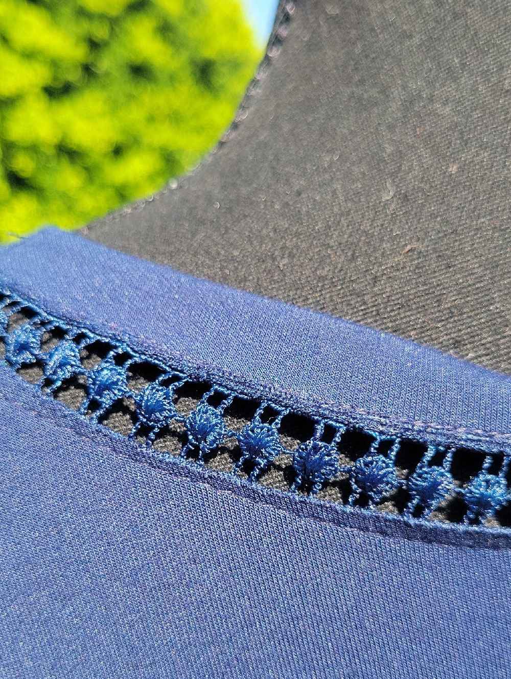Navy Short-Sleeve Knit Top - Picture 3 of 16